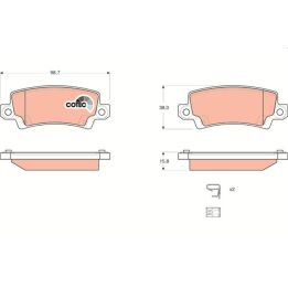 TRW Disk Balata Arka Toyota: Corolla (_e12_), Corolla Estate (_e11_), Corolla Estate (_e12_), Corolla Saloon (_e12_) 2005-2009