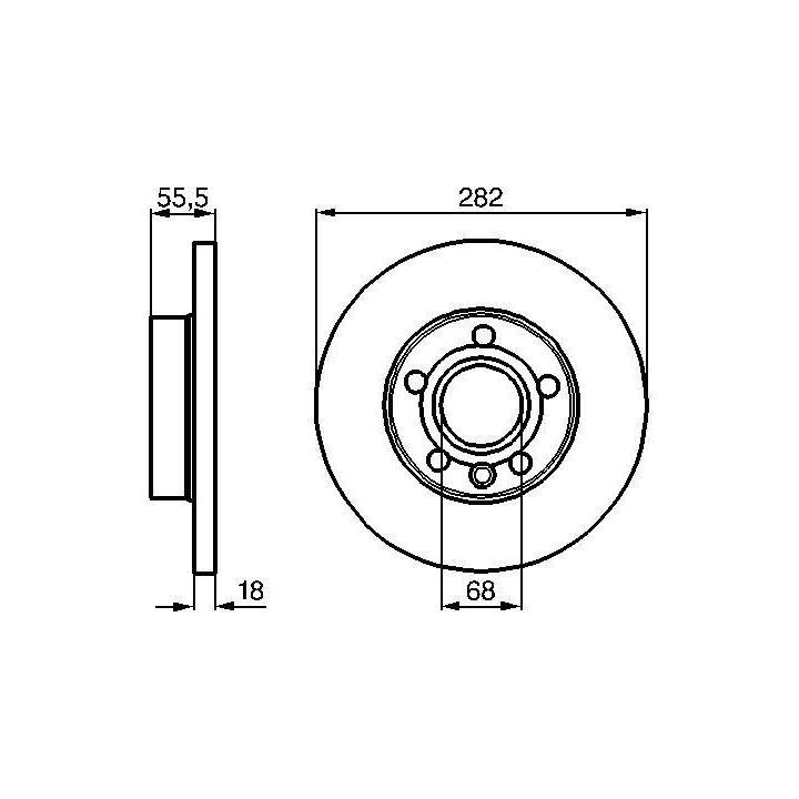 Ön Fren Diski 282mm Volkswagen Transporter IV İçin - BOSCH 0986479B54