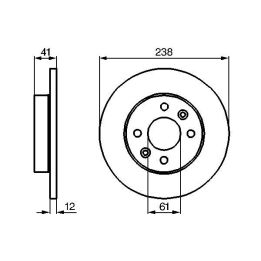 Renault Clio Megane Symbol Logan Sandero R Serisi Ön Fren Diski (4 Delik 238MM) - BOSCH 0986478105