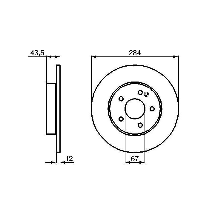 Arka Fren Diski 284mm Kaplamalı Civata Kitli Mercedes-Benz C Serisi İçin (1993-) - BOSCH 0986478262