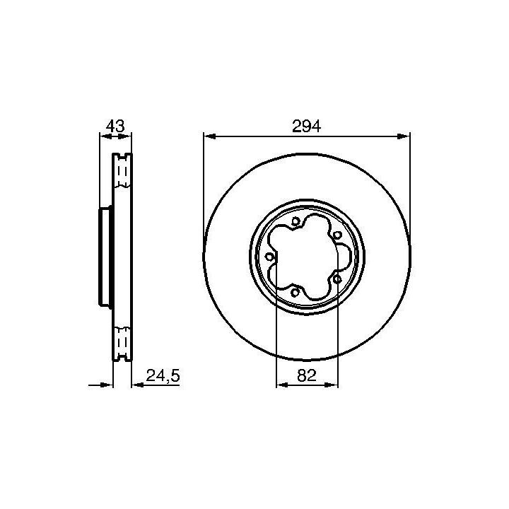 Ön Havalı Fren Diski 294mm Ford Transit V184 2.2 2.4 TDCI Arkadan Çeker İçin (2000-2006) - BOSCH 0986478303