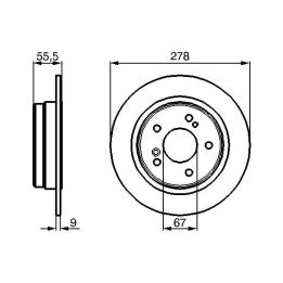 Arka Düz Fren Diski 278mm Mercedes-Benz E C CLK SLK Serisi İçin (1993-) - BOSCH 0986478325