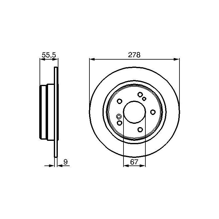 Arka Düz Fren Diski 278mm Mercedes-Benz E C CLK SLK Serisi İçin (1993-) - BOSCH 0986478325