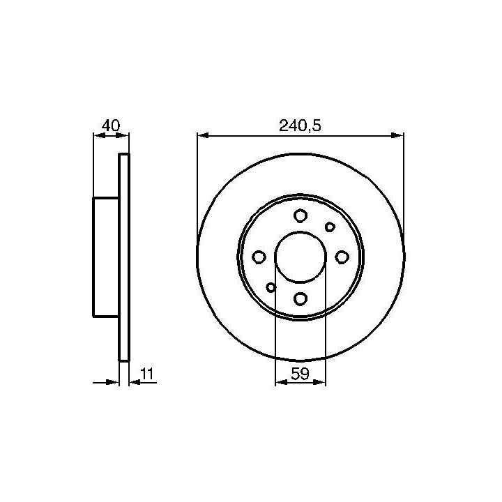 Ön Fren Diski 240.5mm Fiat Tempra Tipo Punto Panda Marea Bravo 500 Alfa Romeo 145 146 155 İçin - BOSCH 0986478342