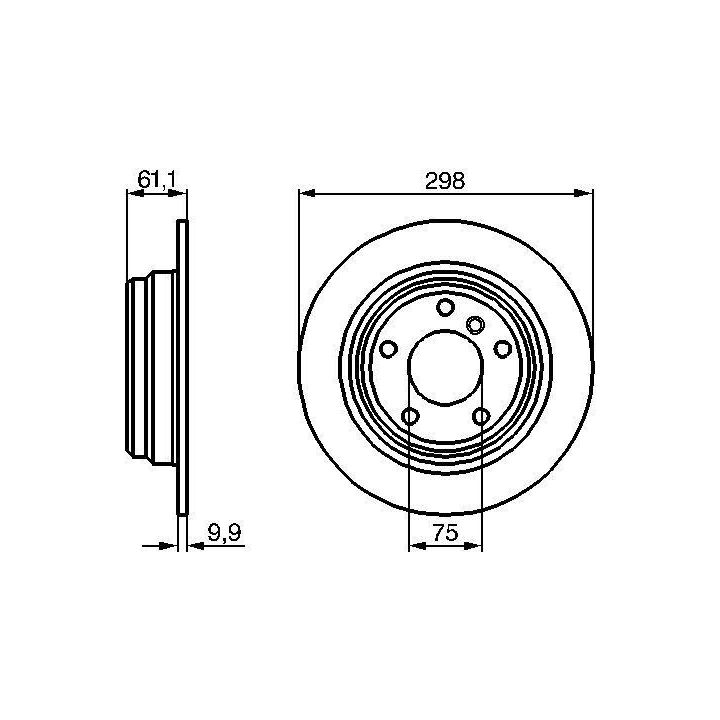 Arka Fren Diski BMW E39 298x10mm İçin - BOSCH 0986478425