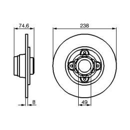 Arka Fren Diski 238mm Renault Clio Megane R19 İçin - Bosch 0986478557