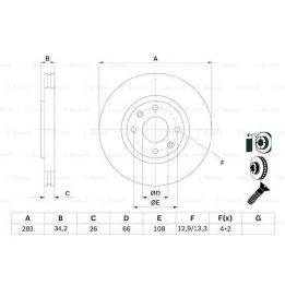 Ön Havalı Fren Diski Peugeot Citroen DS Modelleri İçin (2008-) - BOSCH 0986478979