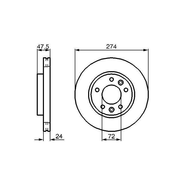 Ön Fren Diski Kia Carnival Ve Sedona İçin (1998-2005) - BOSCH 0986479013