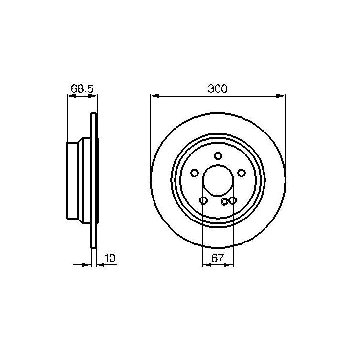 Arka Fren Diski Mercedes C218 W211 S211 W212 S212 İçin (2002-2017) - BOSCH 0986479041