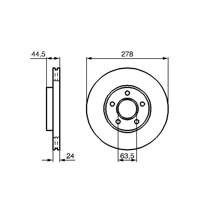 Fren Diski Ön Havalı 278MM Ford Tourneo Connect Transit Connect (2002-2013) - BOSCH 0986479069