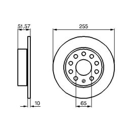Fren Diski Arka 255MM Golf V-VI Octavia Toledo III Altea Audi A3 İçin (2004-) - BOSCH 0986479099
