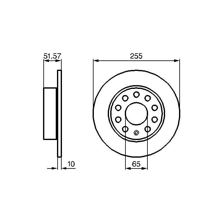 Fren Diski Arka 255MM Golf V-VI Octavia Toledo III Altea Audi A3 İçin (2004-) - BOSCH 0986479099