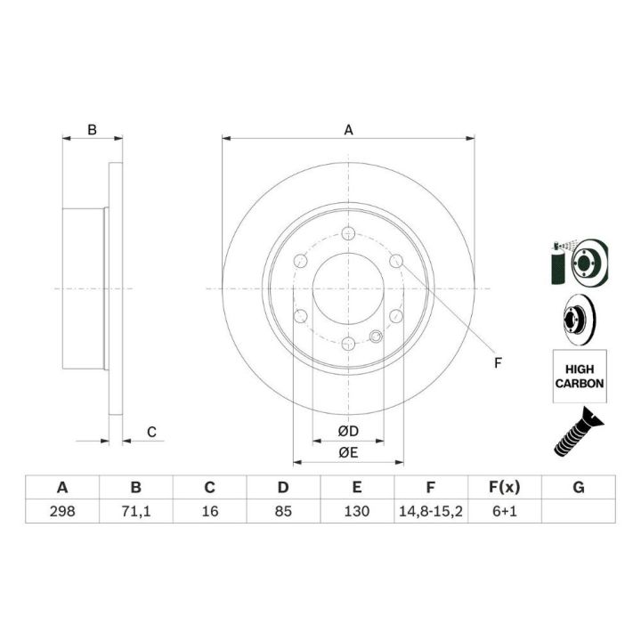Ön Fren Diski Mercedes Benz Sprinter CDI İçin (2006-) - Bosch 0986479295