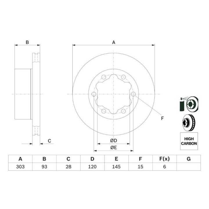 Arka Fren Diski Çift Teker VW Crafter Mercedes Sprinter 5T İçin (2006-) - Bosch 0986479296