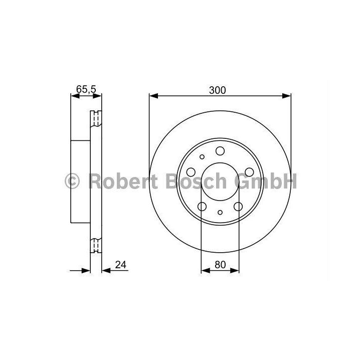 Ön Havalı Fren Diski 300mm Ducato Boxer Jumper Tüm Modeller 16 Jant Karsan Jest İçin (Kalınlık 24mm) - BOSCH 0986479314