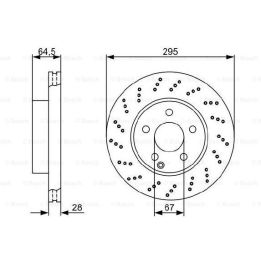 Ön Fren Diski Mercedes W204 S204 C204 R197 C197 İçin (2007-2014) - BOSCH 0986479331