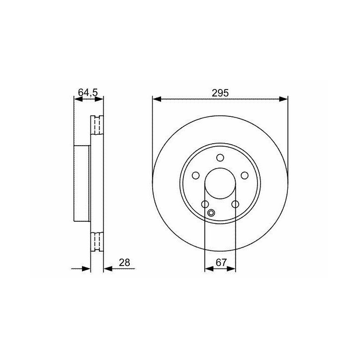Ön Fren Diski Mercedes C Serisi 295mm Kaplamalı (2008-2014) - BOSCH 0986479407