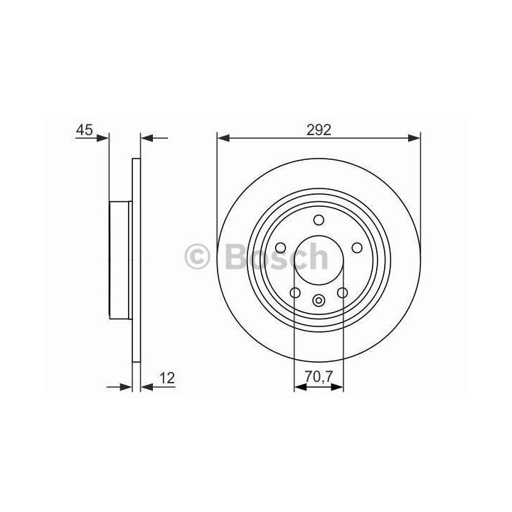 Arka Fren Diski 292mm Opel Astra J 1.4i 1.4i Turbo 1.6i 1.6i Turbo 1.7CDTI İçin (2009-) - Bosch 0986479646