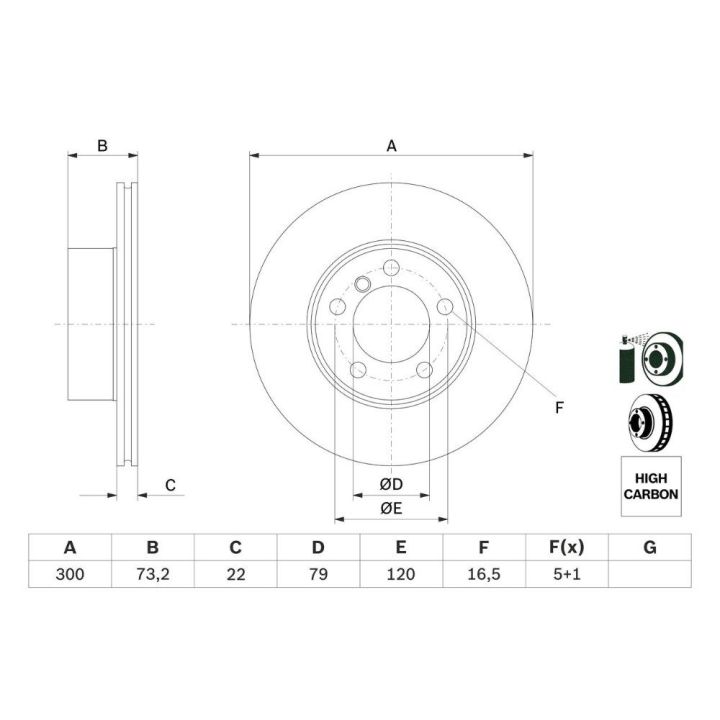 Ön Fren Diski BMW F20 F21 F30 F31 F34 - BOSCH 0986479A18