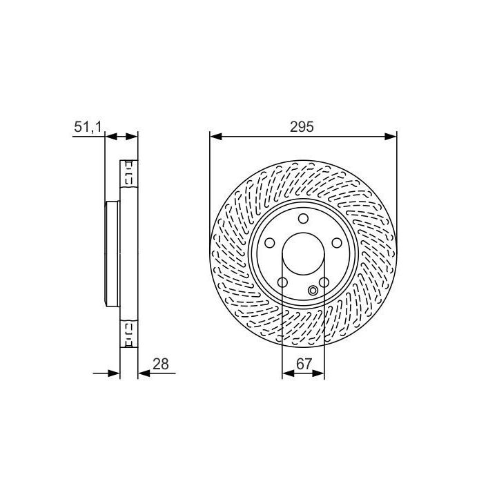 Ön Havalı Fren Diski 295MM Mercedes CLA220 C180 GLA220 A220 CDI 4MATIC (2012-) - BOSCH 0986479A58