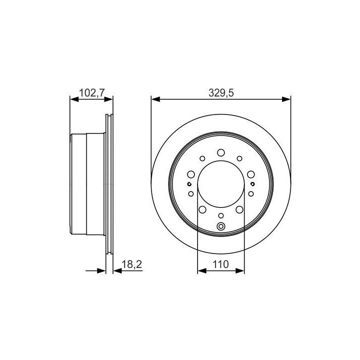 Arka Havalı Fren Diski 329.5 Mm Toyota Land Cruiser Lexus LX 470 İçin (1998-) - BOSCH 0986479R15