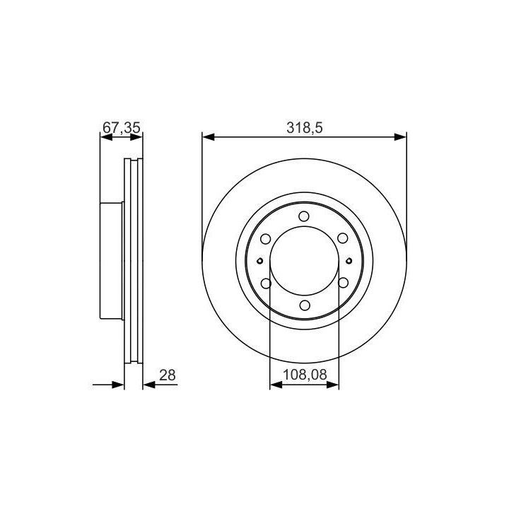 Ön Havalı Fren Diski 318.5 Mm Toyota Hilux İçin (2005-) - BOSCH 0986479R46