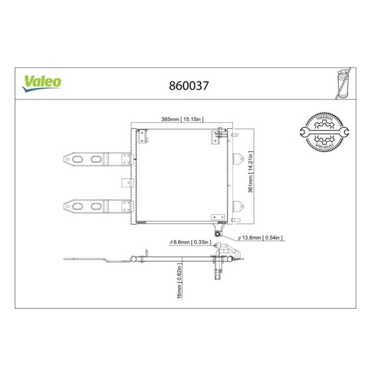 Condenser Volkswagen Polo 1996-1999 - VALEO 860037
