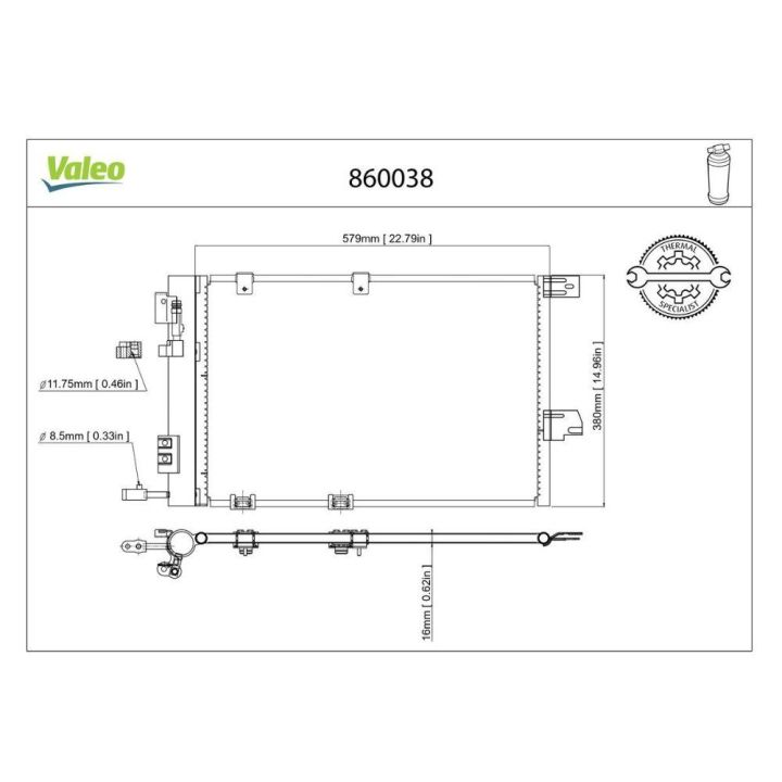 Condenser Holden Astra 09.2000-10.2004 - VALEO 860038