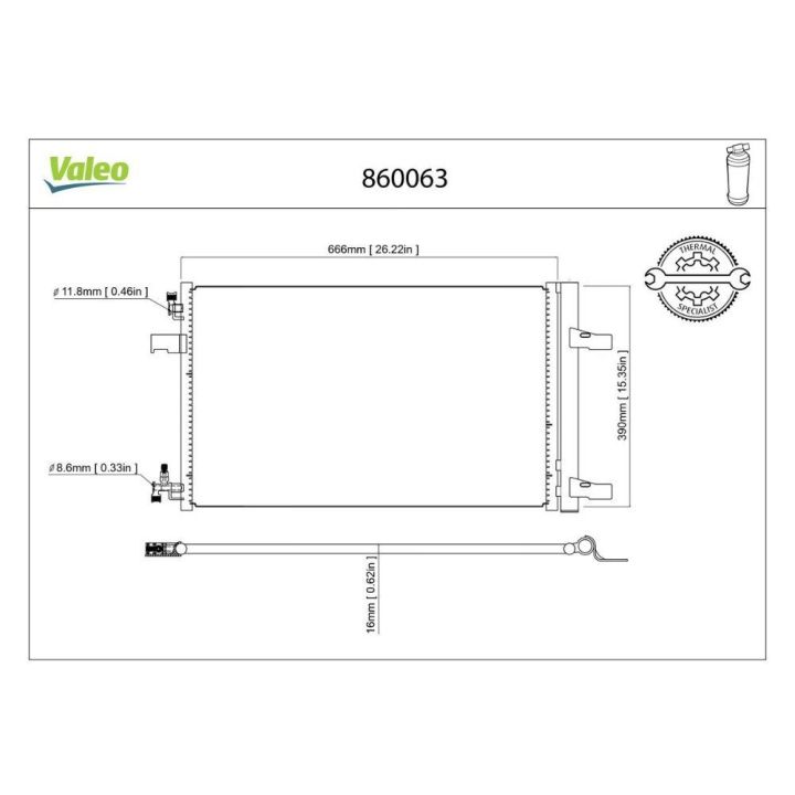 Condenser Chevrolet Cruze 05.2009 üstü - VALEO 860063