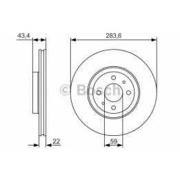 Ön Havalı Fren Diski Fiat Linea Doblo Marea Stilo Bravo İçin (1995-) - Bosch 0986479S01