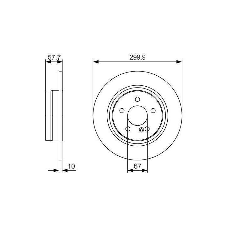 Arka Fren Diski Mercedes W204 S204 C204 C207 A207 İçin (2008-) - Bosch 0986479S92