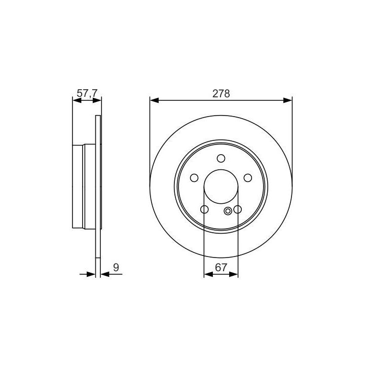 Arka Fren Diski Mercedes-Benz W204 S204 C204 İçin - Bosch 0986479S96