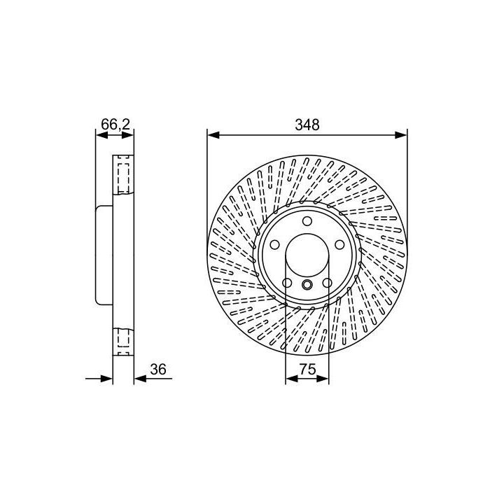 Ön Sol Havalı Fren Diski BMW F07 F10 F11 5 Serisi, F06 7 Serisi İçin (2009-) - BOSCH 0986479W19