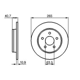 Arka Fren Disk Aynası Ford Focus II C-Max, Mazda 3 İçin (2003-) - BOSCH 0986479169