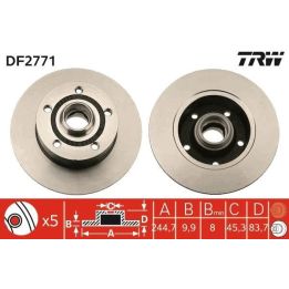 TRW Fren Disk Arka I Audi: A4 (8d2, B5), A4 Avant (8d5, B5) 2000-2010