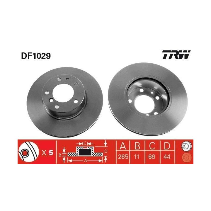 TRW Fren Disk Arka I Renault: Laguna I (b56_, 556_), Laguna I Grandtour (k56_), Safrane I (b54_), Safrane II (b54_) 1996-2003