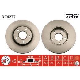 TRW Fren Disk Ön I Ford Tourneo Connect, Transit Connect (P65, P70, P80) (2003-2017) - DF4277