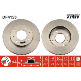 TRW Fren Disk Ön I Hyundai: Coupe (rd), Lantra II (j-2), Lantra II Estate (j-2), Sonata IV (ef) 2000-2012