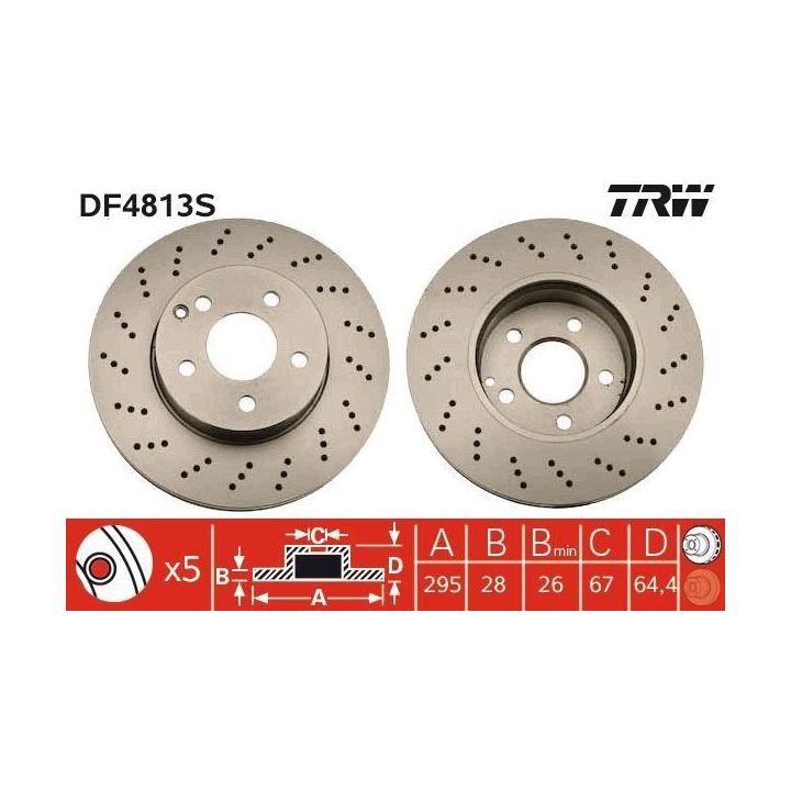 TRW Fren Disk Ön I Mercedes-benz: C-class (w204), C-class Coupe (c204), C-class T-model (s204) - Mercedes-benz (bbdc) 2006-2012
