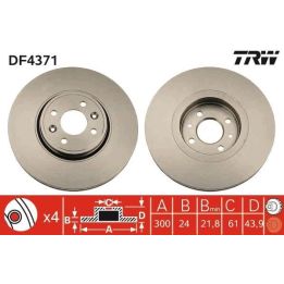 Fren Disk Ön I Renault Grand Scénic II (JM0/1_), Scénic II (JM0/1_) (2006-2013) - TRW DF4371