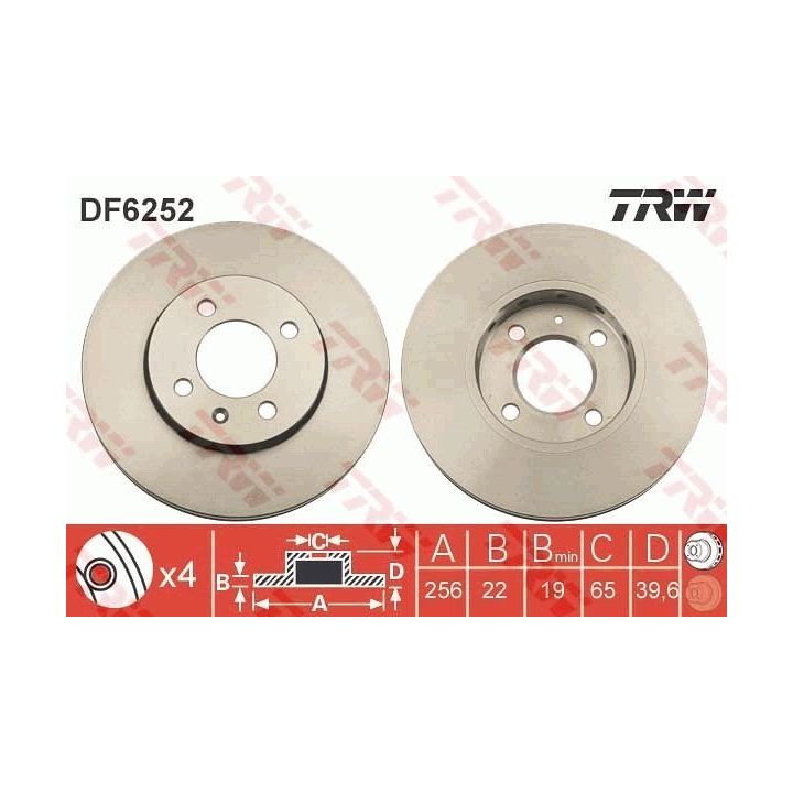 TRW Fren Disk Ön I Seat: MII (kf1) - Skoda: Citigo - Volkswagen: Load Up (121, 122, Bl1, Bl2), Up (121, 122, Bl1, Bl2) 2015-2019