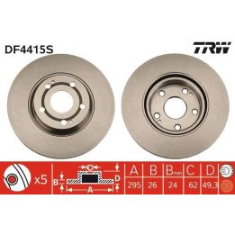 TRW Fren Disk Ön I Toyota: Corolla Verso (zer_, Zze12_, R1_) 2006-2017