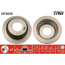 Takım - Fren Disk Ön I Passat (1996-2011) Audi A4 (1994-2000) Audi A8 (1996-2010) Phaeton - TRW DF4030