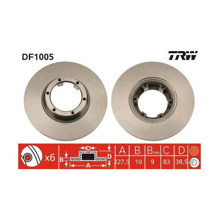 TRW Takım - Fren Diski Ön 6d-228mm R12 69-94