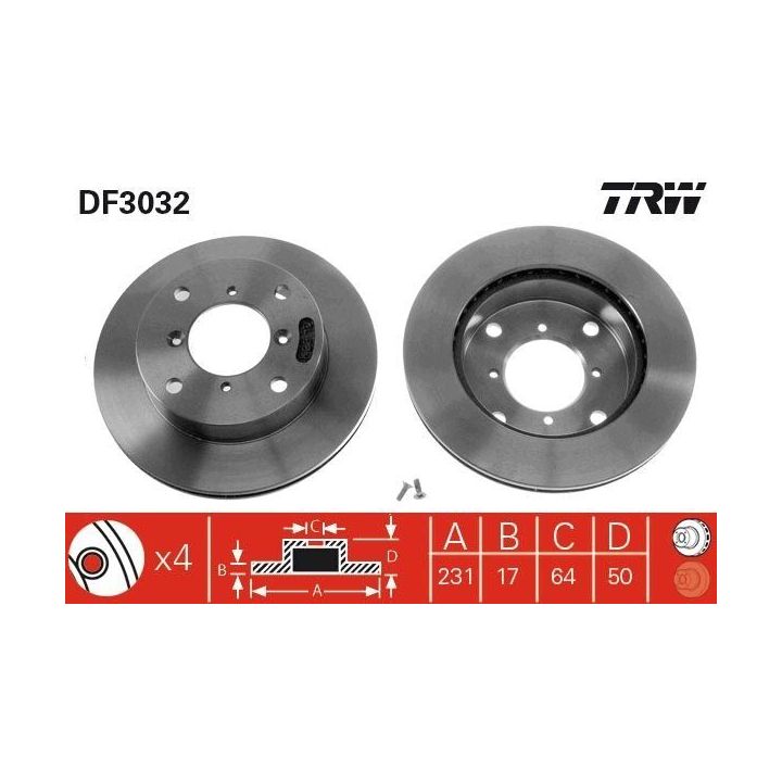 TRW Takım - Fren Diski Ön Havalı 231 Mm (Suzuki Swift)