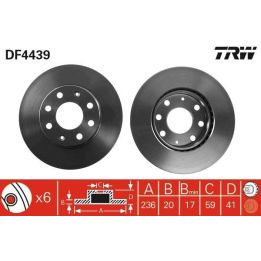 TRW Takım - Fren Diski Ön Havalı 236mm Chevrolet Aveo Kalos Spark Daewoo Kalos Barina (2005 - +)