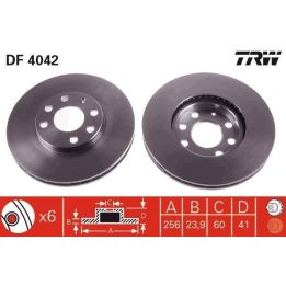 TRW Takım - Fren Diski Ön Havalı 256mm Opel Astra G 1.4I 1.6I (09/97-08/00)