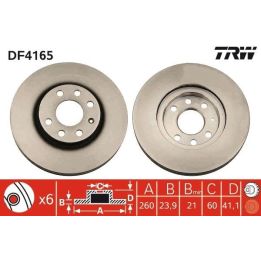 TRW Takım - Fren Diski Ön Havalı 260.50mm Opel Corsa C 1.4I 16V (00-+) 1.7dti (00-+) 1.8I 16V (01-+) Combo 1.6I (01-+) Meriva