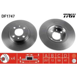 TRW Takım - Fren Diski Ön Tempra Sw Marea 1.4 1.6