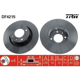TRW Fren Disk Arka I Citroen: C5 I (dc), C5 I Break (de), C5 II (rc), C5 II Break (re) 2001-2009